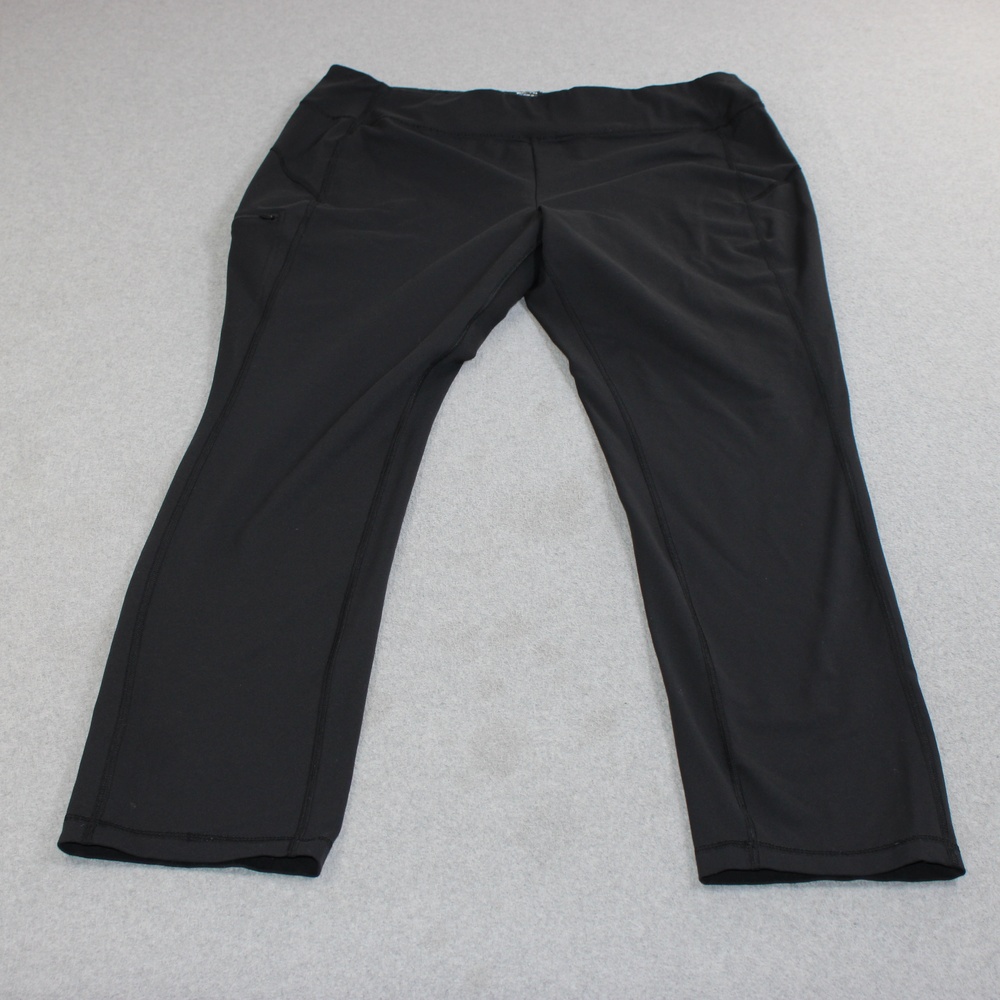 Duluth Trading Leggings Womens XL Black Elastic Waist Zip Pocket Stretchy Comfy